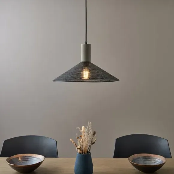 Adjustable Ceiling Light with Mesh Shade - Black image