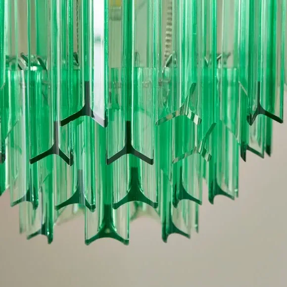 Adjustable Chandelier with Staggered Design - Green