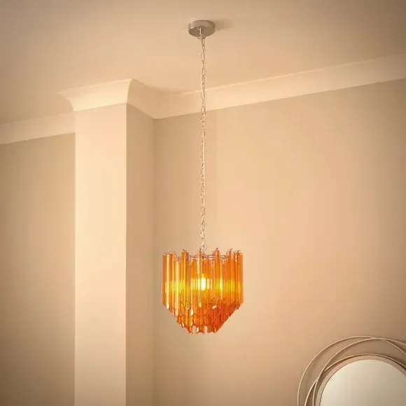 Adjustable Chandelier with Staggered Design - Orange
