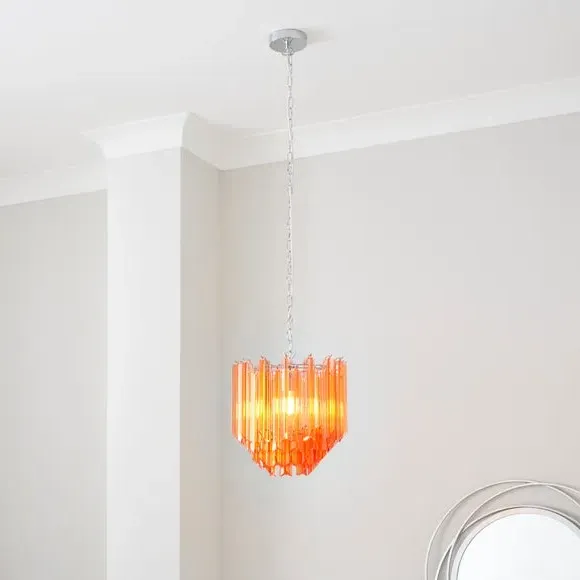Adjustable Chandelier with Staggered Design - Orange