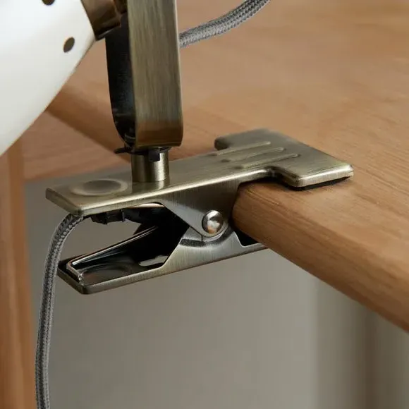 Adjustable Clip-On Desk Light - Cream, Metal