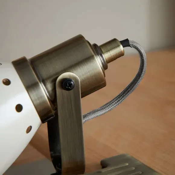 Adjustable Clip-On Desk Light - Cream, Metal