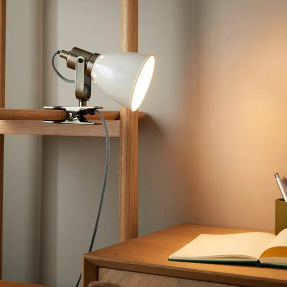 Adjustable Clip-On Desk Light - Cream, Metal image