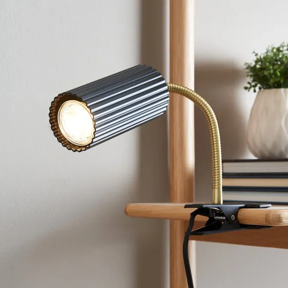 Adjustable Clip On Table Lamp - Black, Metal image