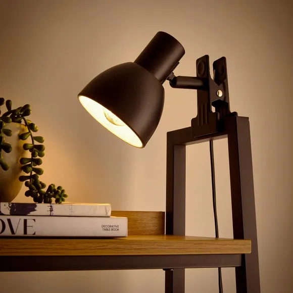 Adjustable Clip-On Task Lamp - Black, Metal