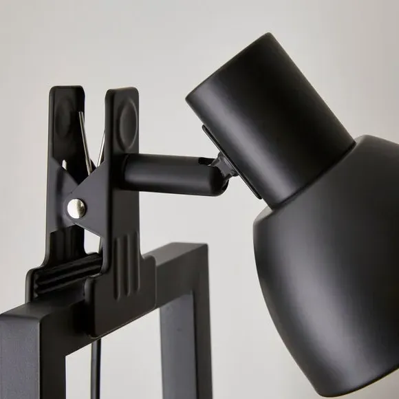 Adjustable Clip-On Task Lamp - Black, Metal