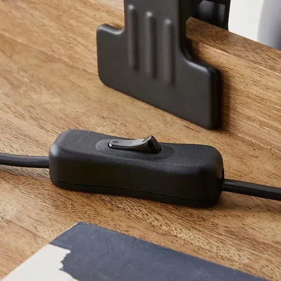 Adjustable Clip-On Task Lamp - Black, Metal
