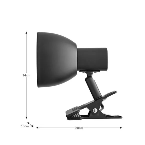 Adjustable Clip-On Task Lamp - Black, Metal