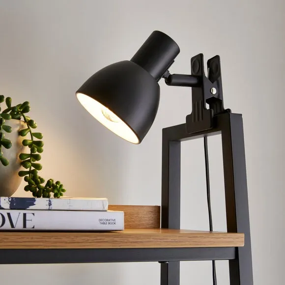 Adjustable Clip-On Task Lamp - Black, Metal image