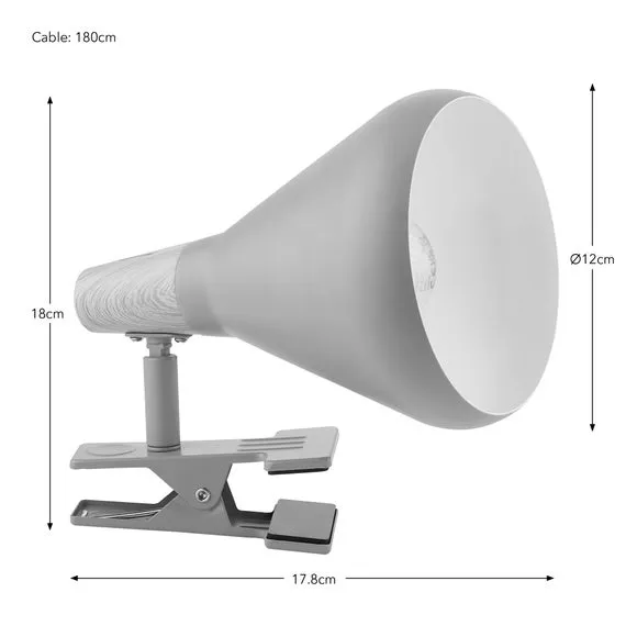 Adjustable Clip-On Task Lamp - Clay