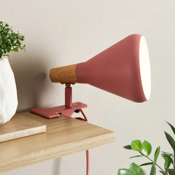 Adjustable Clip-On Task Lamp - Clay