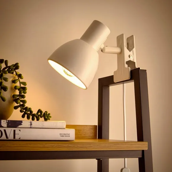Adjustable Clip-On Task Lamp - White, Metal