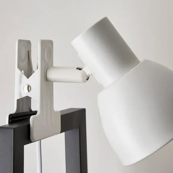 Adjustable Clip-On Task Lamp - White, Metal
