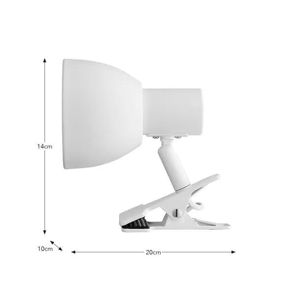 Adjustable Clip-On Task Lamp - White, Metal