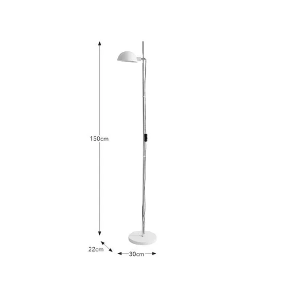 Adjustable Floor Lamp Retro Design - White