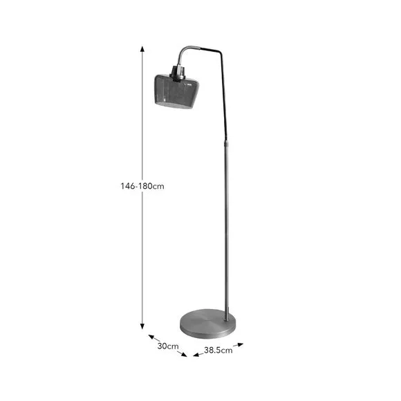 Adjustable Floor Lamp - Smoke, Metal