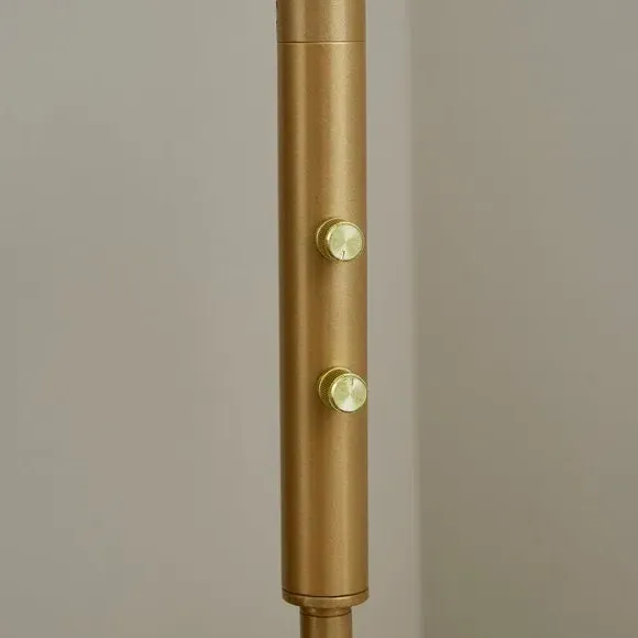 Adjustable Floor Lamp with Dual Arms - Gold, Metal