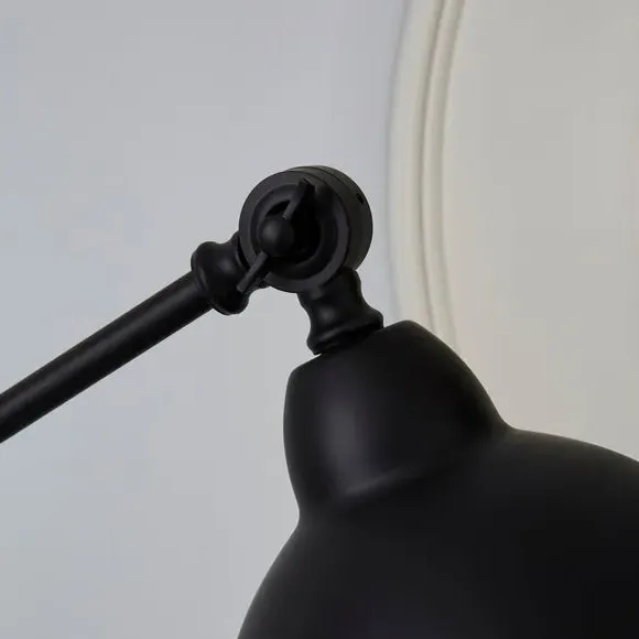 Adjustable Floor Lamp with Lever Arm - Black