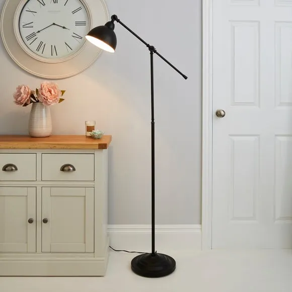 Adjustable Floor Lamp with Lever Arm - Black image
