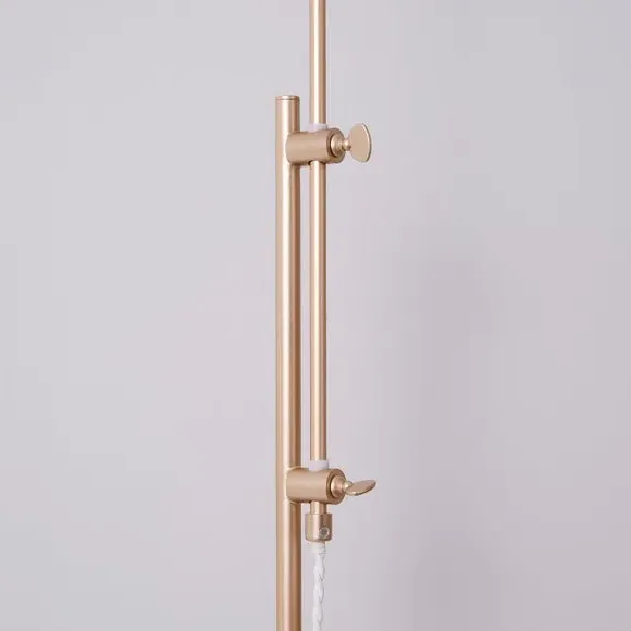 Adjustable Floor Lamp with Pleat Shade - Gold