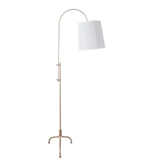 Adjustable Floor Lamp with Pleat Shade - Gold