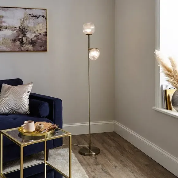 Adjustable Floor Lamp with Reading Light - Glass image
