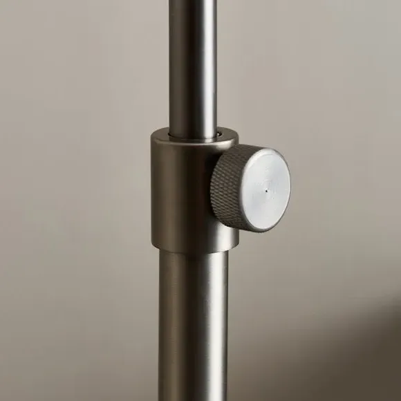 Adjustable Floor Lamp with Ribbed Shade - Black