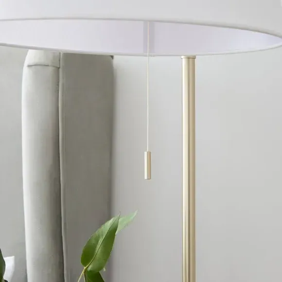 Adjustable Floor Lamp with Storage - Grey