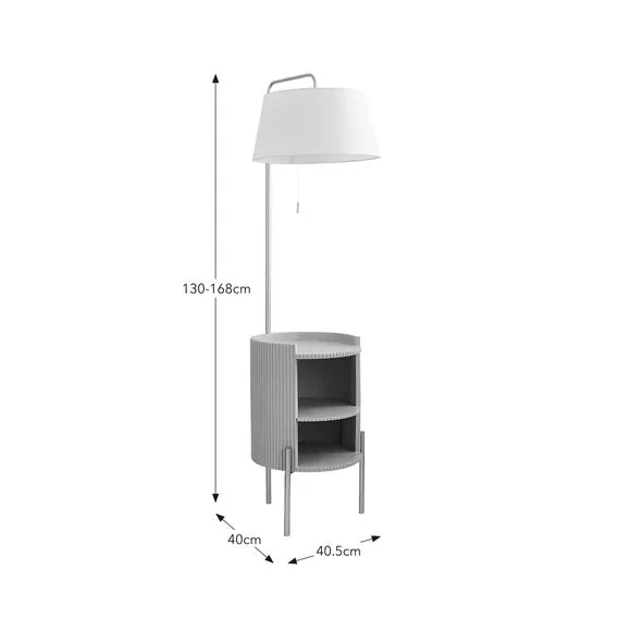 Adjustable Floor Lamp with Storage - Grey