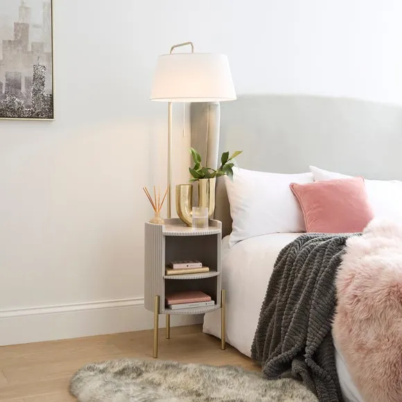 Adjustable Floor Lamp with Storage - Grey image