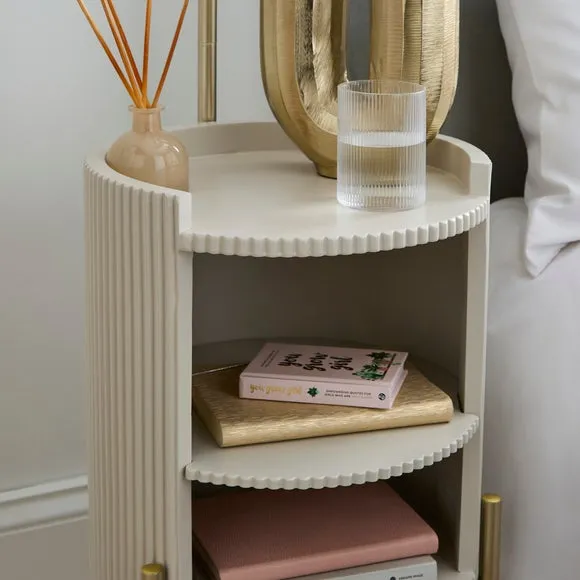 Adjustable Floor Lamp with Storage - Natural