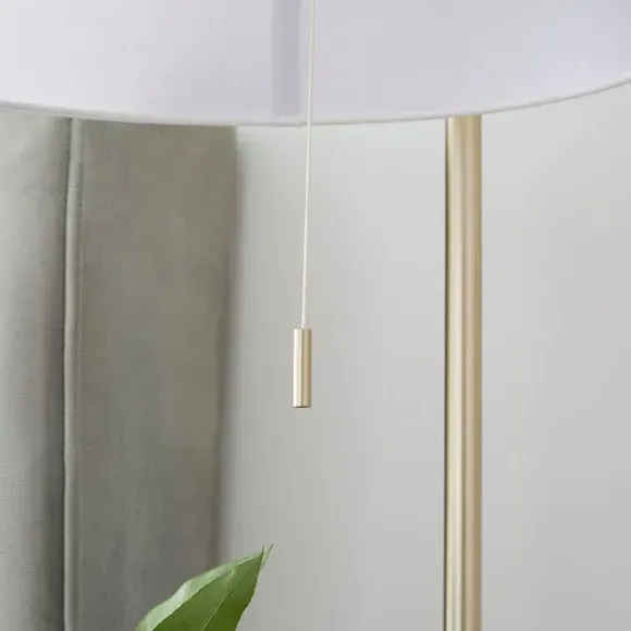 Adjustable Floor Lamp with Storage - Natural