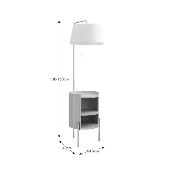 Adjustable Floor Lamp with Storage - Natural
