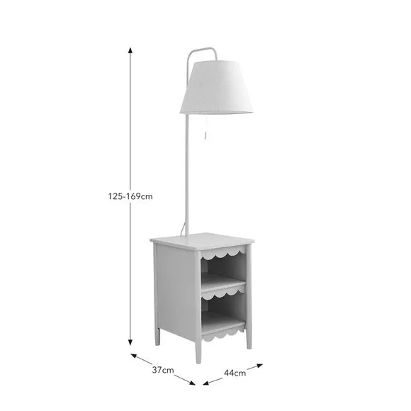Adjustable Floor Lamp with Storage - Natural