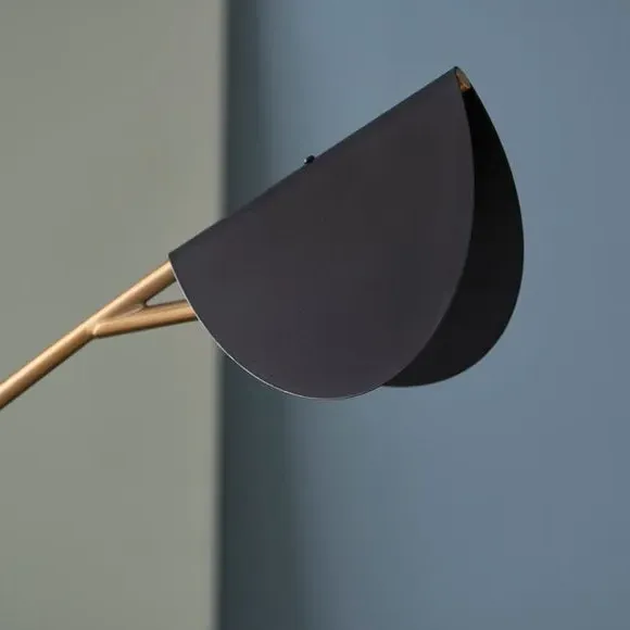 Adjustable Floor Lamp with Switch - Gold, Metal