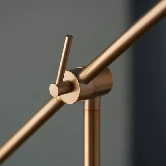 Adjustable Floor Lamp with Switch - Gold, Metal