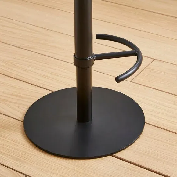 Adjustable Height Bar Stool - Charcoal, Faux Leather