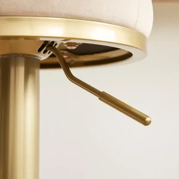 Adjustable Height Bar Stool - Mink, Velvet