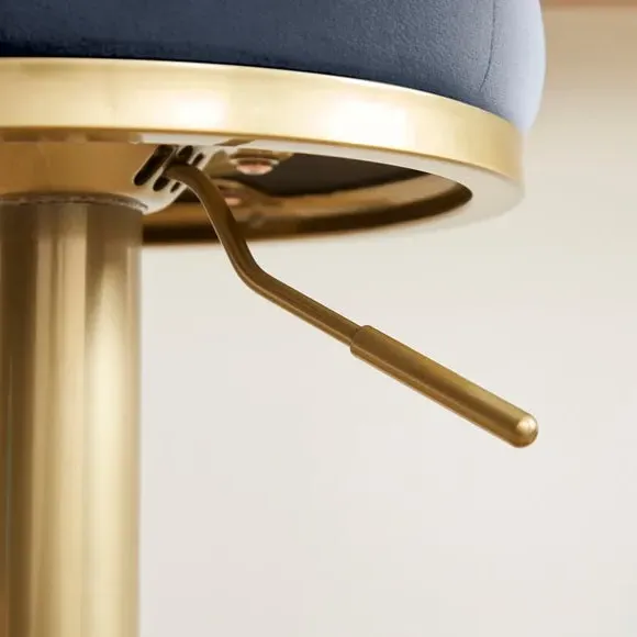 Adjustable Height Bar Stool - Navy, Velvet