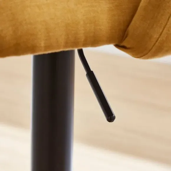 Adjustable Height Bar Stool - Old Gold, Fabric