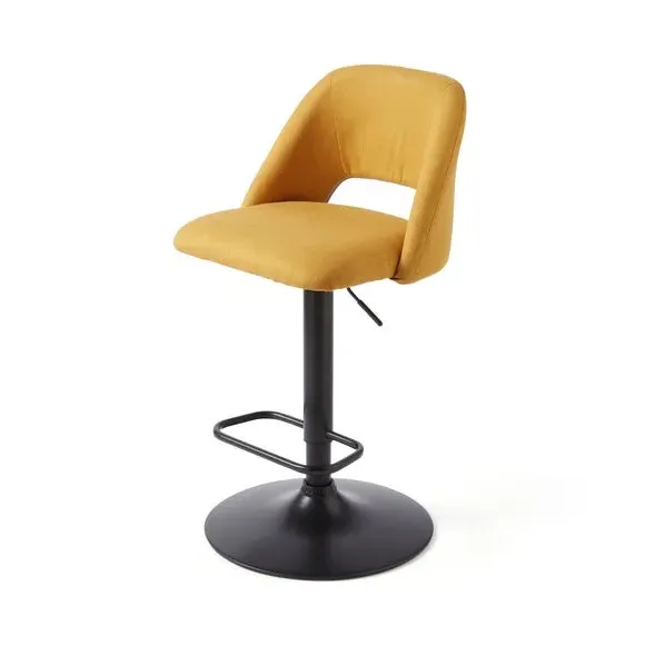 Adjustable Height Bar Stool - Old Gold, Fabric