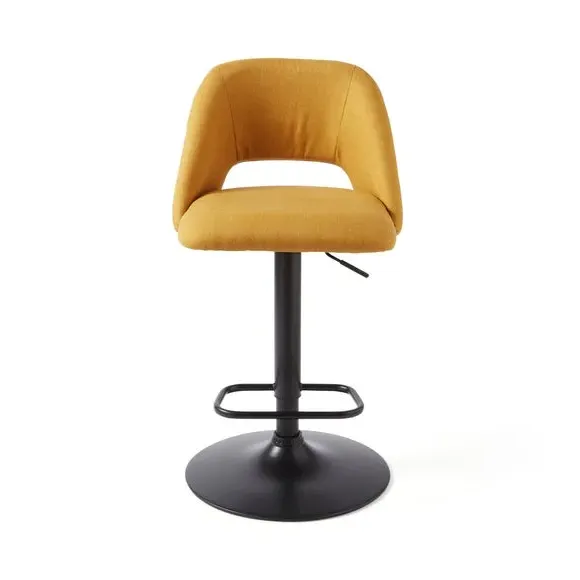 Adjustable Height Bar Stool - Old Gold, Fabric