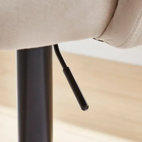 Adjustable Height Bar Stool - Pebble, Velvet
