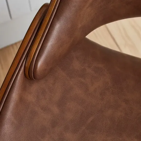 Adjustable Height Bar Stool - Tan, Faux Leather