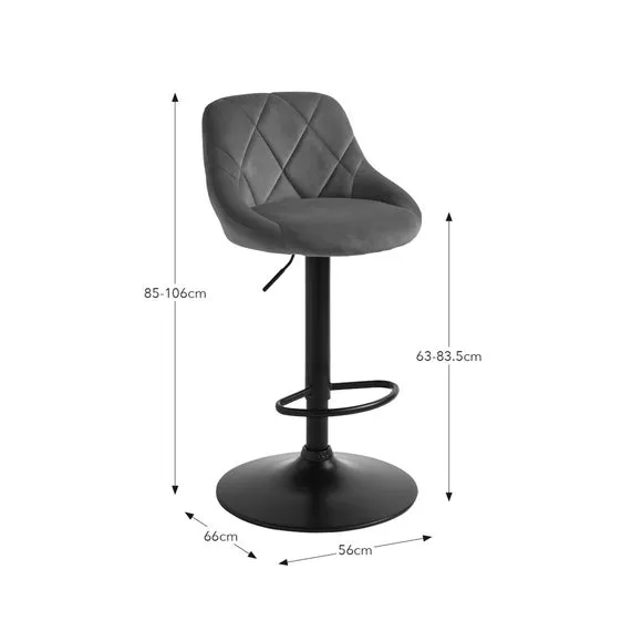 Adjustable Height Barstool - Brown, Faux Suede