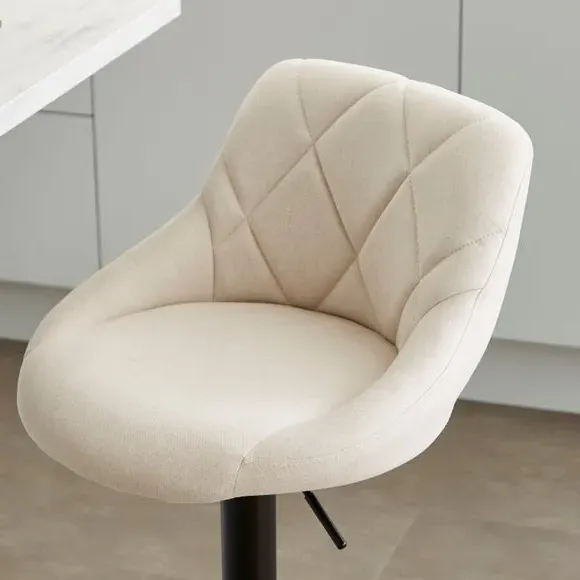 Adjustable Height Barstool - Natural, Fabric