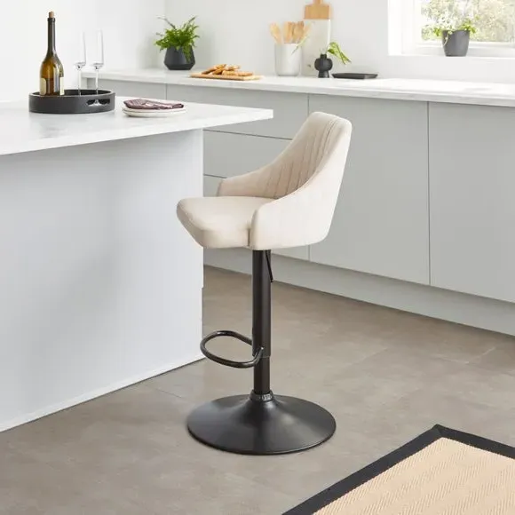 Adjustable Height Barstool - Natural, Fabric image
