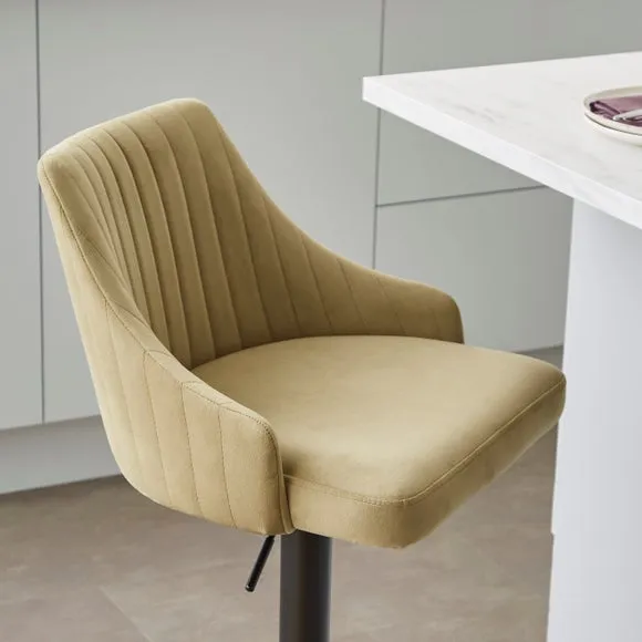 Adjustable Height Barstool - Olive, Velvet