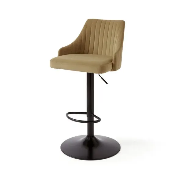 Adjustable Height Barstool - Olive, Velvet