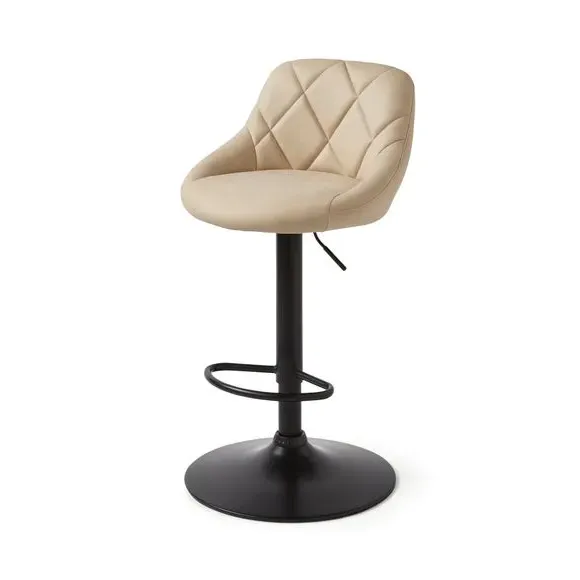 Adjustable Height Barstool Quilted - Mink, Faux Leather